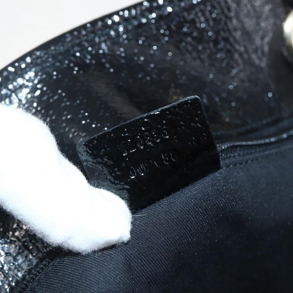 GUCCI GG Canvas Tote Bag Black Gold 120836 Auth ti3447