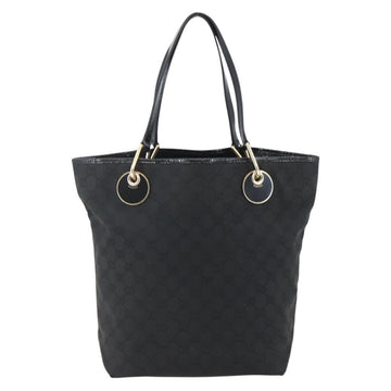 GUCCI GG Canvas Tote Bag Black Gold 120836 Auth ti3447 - 0