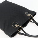 GUCCI GG Canvas Tote Bag Black Gold 120836 Auth ti3447-6