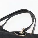 GUCCI GG Canvas Tote Bag Black Gold 120836 Auth ti3447-8