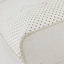 PRADA Tote Bag Punching Leather White Silver Auth ti3448-13