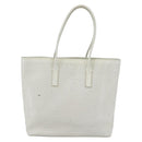 PRADA Tote Bag Punching Leather White Silver Auth ti3448-2