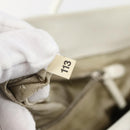 PRADA Tote Bag Punching Leather White Silver Auth ti3448-22