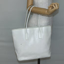 PRADA Tote Bag Punching Leather White Silver Auth ti3448-23