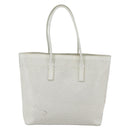 PRADA Tote Bag Punching Leather White Silver Auth ti3448-3
