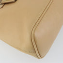 GUCCI Shoulder Bag Leather Beige Gold 90699 Auth ti3449-15