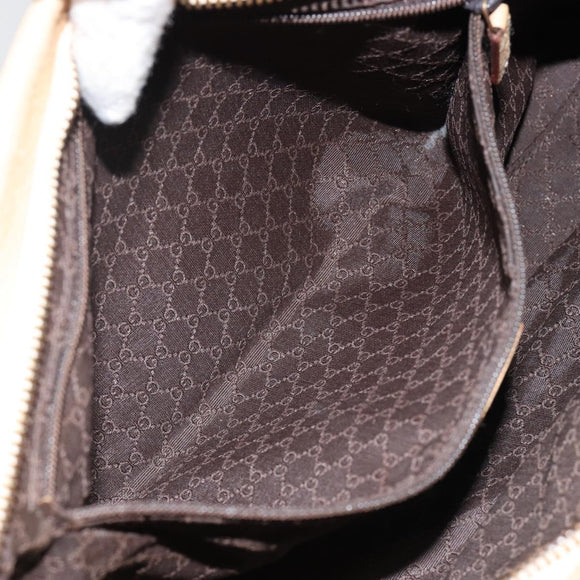 GUCCI Shoulder Bag Leather Beige Gold 90699 Auth ti3449