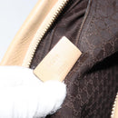 GUCCI Shoulder Bag Leather Beige Gold 90699 Auth ti3449-12