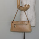 GUCCI Shoulder Bag Leather Beige Gold 90699 Auth ti3449-24