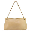 GUCCI Shoulder Bag Leather Beige Gold 90699 Auth ti3449-2