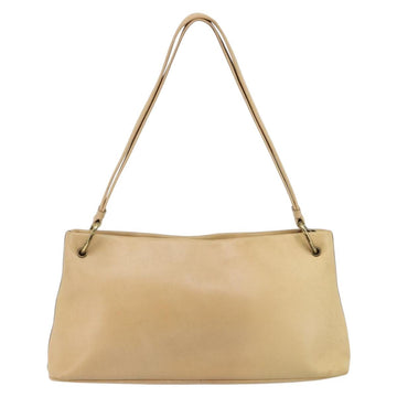 GUCCI Shoulder Bag Leather Beige Gold 90699 Auth ti3449 - 0