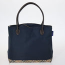 BURBERRY Nova Check Blue Label Bag Canvas nylon 5Set Beige Gray blue Auth ti3451-2