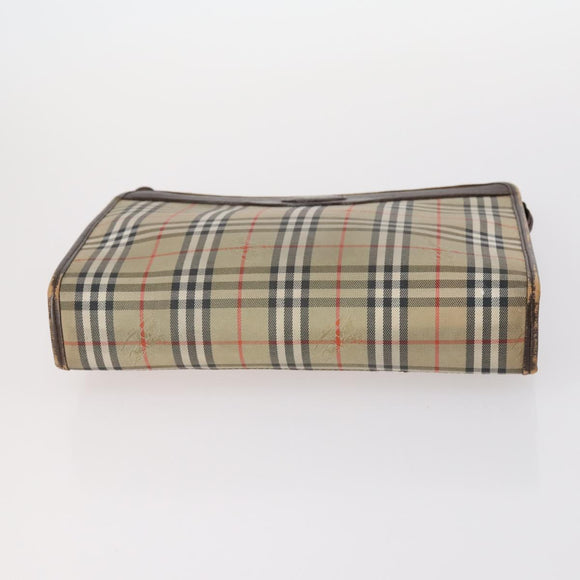 BURBERRY Nova Check Blue Label Bag Canvas nylon 5Set Beige Gray blue Auth ti3451