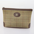 BURBERRY Nova Check Blue Label Bag Canvas nylon 5Set Beige Gray blue Auth ti3451-23