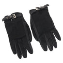 PRADA Gloves Leather Black Silver Auth ti3452-1