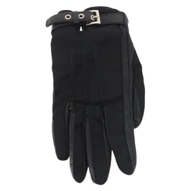 PRADA Gloves Leather Black Silver Auth ti3452 - 0