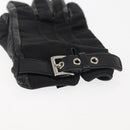 PRADA Gloves Leather Black Silver Auth ti3452-5