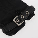 PRADA Gloves Leather Black Silver Auth ti3452-6