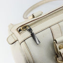 GUCCI Abby Mini Boston Bag Leather White Gold 130942 Auth ti3455-16