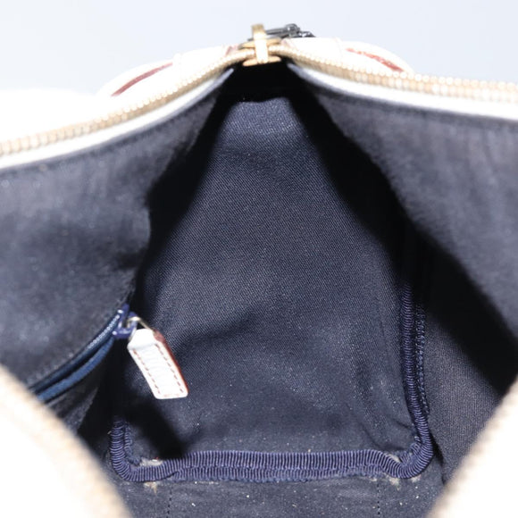 GUCCI Abby Mini Boston Bag Leather White Gold 130942 Auth ti3455