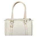 GUCCI Abby Mini Boston Bag Leather White Gold 130942 Auth ti3455-3