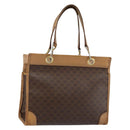 CELINE Macadam Canvas Hand Bag Brown Gold Auth ti3457-1