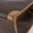 CELINE Macadam Canvas Hand Bag Brown Gold Auth ti3457-15