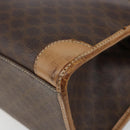 CELINE Macadam Canvas Hand Bag Brown Gold Auth ti3457-17