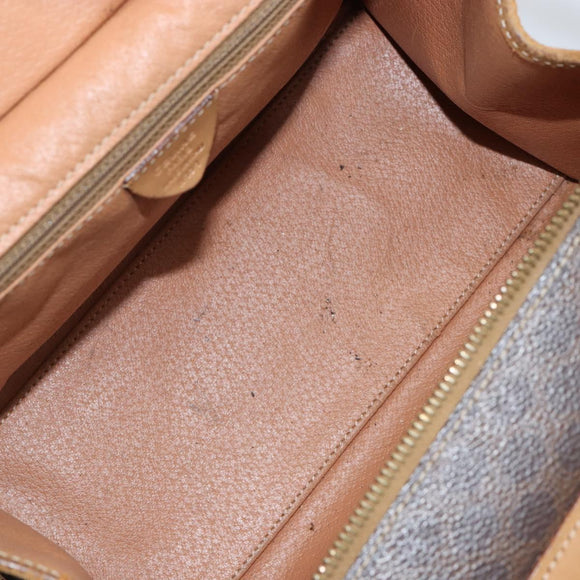 CELINE Macadam Canvas Hand Bag Brown Gold Auth ti3457