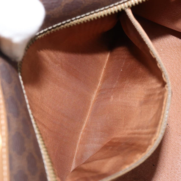 CELINE Macadam Canvas Hand Bag Brown Gold Auth ti3457