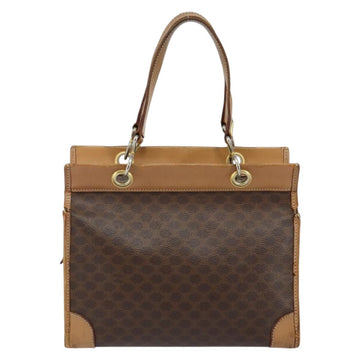 CELINE Macadam Canvas Hand Bag Brown Gold Auth ti3457 - 0