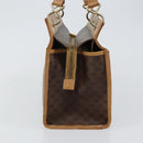 CELINE Macadam Canvas Hand Bag Brown Gold Auth ti3457-4
