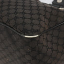 CELINE Macadam Canvas Boogie Hand Bag Dark Brown Black Silver Auth ti3458-9