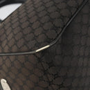 CELINE Macadam Canvas Boogie Hand Bag Dark Brown Black Silver Auth ti3458-14