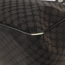 CELINE Macadam Canvas Boogie Hand Bag Dark Brown Black Silver Auth ti3458-15