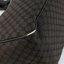 CELINE Macadam Canvas Boogie Hand Bag Dark Brown Black Silver Auth ti3458-16