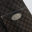 CELINE Macadam Canvas Boogie Hand Bag Dark Brown Black Silver Auth ti3458-17