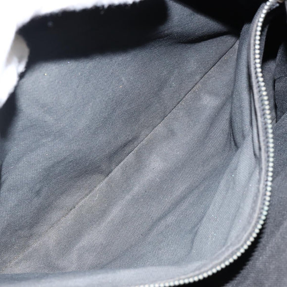 CELINE Macadam Canvas Boogie Hand Bag Dark Brown Black Silver Auth ti3458