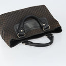 CELINE Macadam Canvas Boogie Hand Bag Dark Brown Black Silver Auth ti3458-6