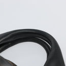 CELINE Macadam Canvas Boogie Hand Bag Dark Brown Black Silver Auth ti3458-8