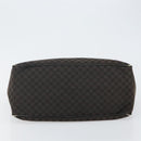 CELINE Macadam Canvas Boogie Hand Bag Dark Brown Black Silver Auth ti3458-5