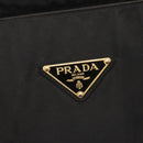 PRADA Hand Bag Nylon metal Black Gold Auth ti3459-18