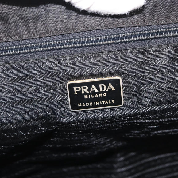 PRADA Hand Bag Nylon metal Black Gold Auth ti3459