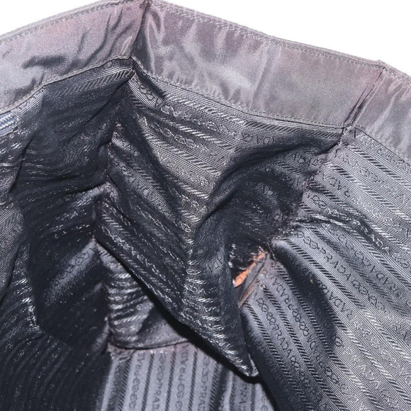 PRADA Hand Bag Nylon metal Black Gold Auth ti3459