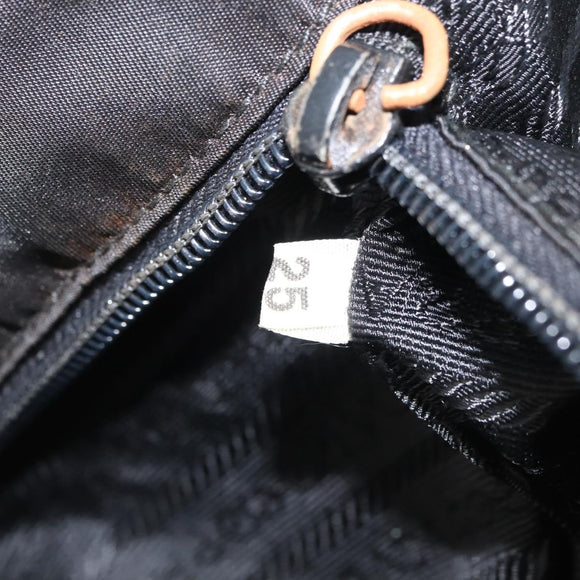PRADA Hand Bag Nylon metal Black Gold Auth ti3459