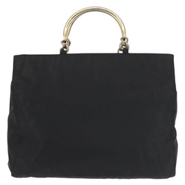 PRADA Hand Bag Nylon metal Black Gold Auth ti3459 - 0