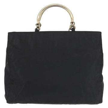 PRADA Hand Bag Nylon metal Black Gold Auth ti3459 - 0