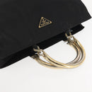 PRADA Hand Bag Nylon metal Black Gold Auth ti3459-6
