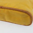 HERMES Bolide Pouch Canvas Yellow Silver Auth ti3460-10