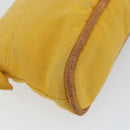 HERMES Bolide Pouch Canvas Yellow Silver Auth ti3460-11